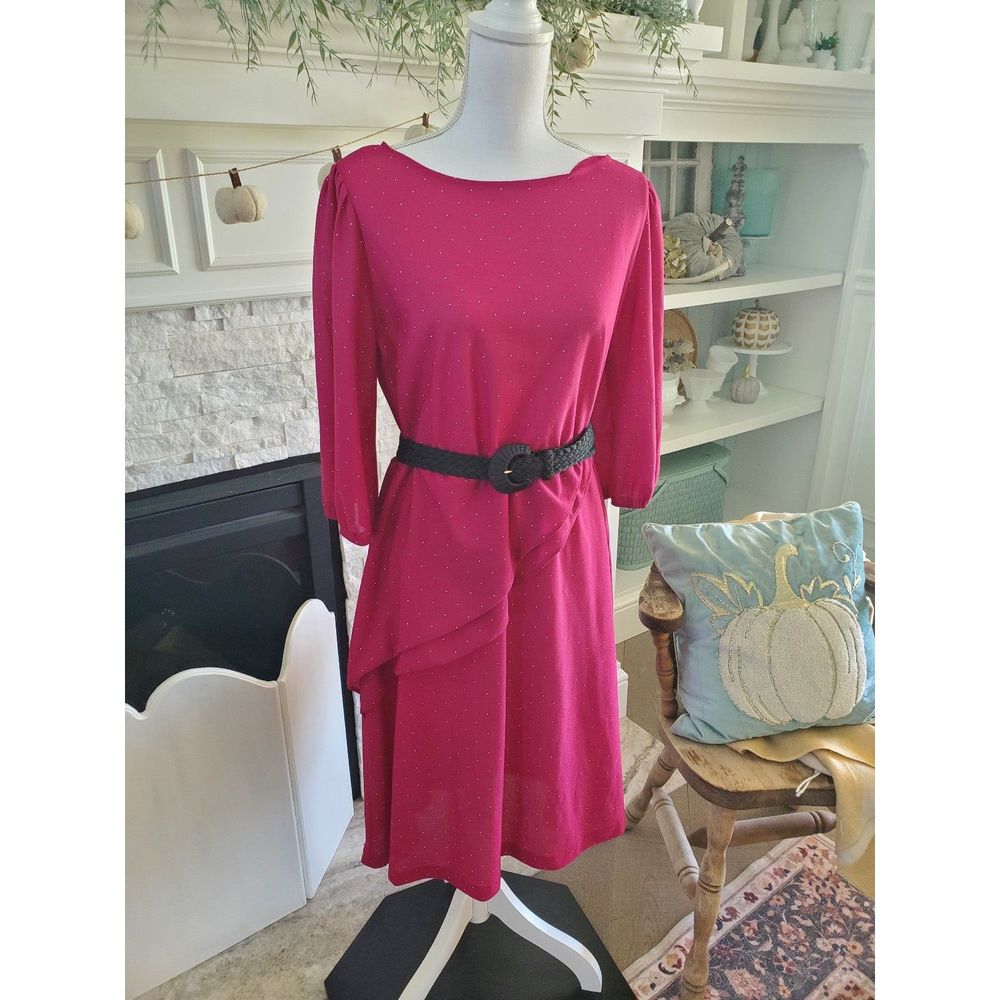 Vintage Magenta 80s dress